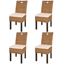 Sonata H Трапезни столове, 4 бр, кубу ратан, мангово дърво - Scaune de dining