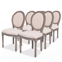 Sonata H Трапезни столове, 6 бр, кремави, текстил - Scaune de dining