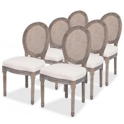 Sonata H Трапезни столове, 6 бр, кремави, текстил - Scaune de dining