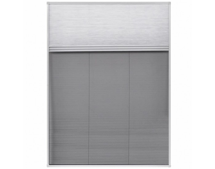 Sonata Алуминиев плисе комарник за прозорци със сенник, 60x80 см -