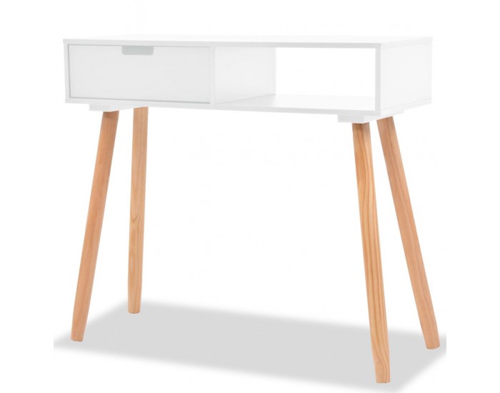 Sonata H Конзолна маса, иглолистна дървесина масив, 80x30x72 cм, бяла