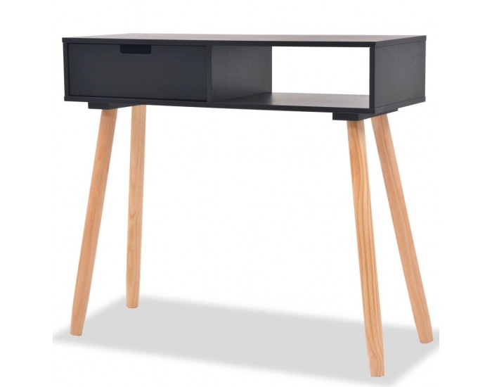 Sonata H Конзолна маса, иглолистна дървесина масив, 80x30x72 cм, черна