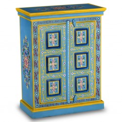 Sonata Бюфет, мангово дърво масив, тюркоаз, ръчно рисуван - Corpuri, vitrine, biblioteci modulare