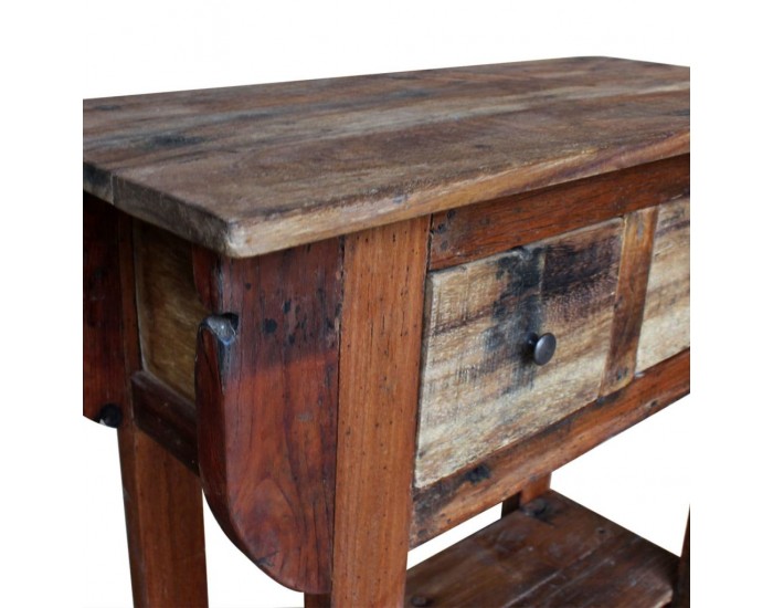 Sonata Конзолна маса, регенерирано дърво масив, 80x35x80 cм -