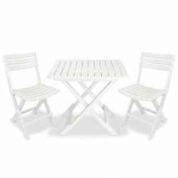 Sonata Сгъваем бистро комплект, 3 части, пластмаса, бял - Seturi pentru exterior