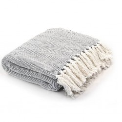 Sonata Декоративно одеяло, памук, рибена кост, 220x250 см, сиво - Accesorii