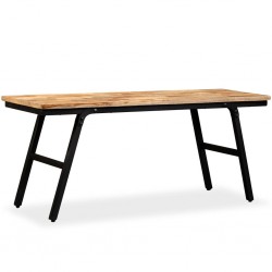 Sonata Пейка от регенерирано тиково дърво и стомана, 110х35х45 см - Scaune de dining