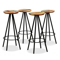 Sonata H Бар табуретки, 4 бр, регенерирана дървесина масив - Scaune de bar