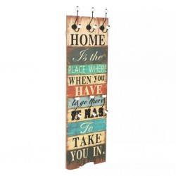 Sonata Закачалка за дрехи с 6 куки, 120х40 см, "HOME IS" - Cuiere