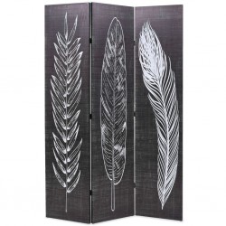 Sonata Сгъваем параван за стая, 120x170 см, пера, черно и бяло - Electrocasnice și accesorii pentru living