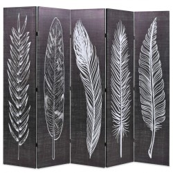 Sonata Сгъваем параван за стая, 200x170 см, пера, черно и бяло - Electrocasnice și accesorii pentru living