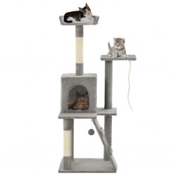 Sonata Котешко дърво със сизалени стълбове, 120 см, сиво - Animale de companie