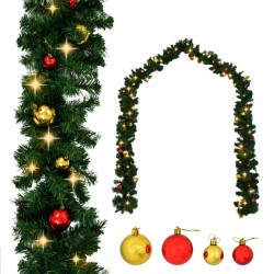 Sonata Коледен гирлянд, декориран с топки и LED лампички, 10 м - Decorațiuni sezoniere și de sărbători
