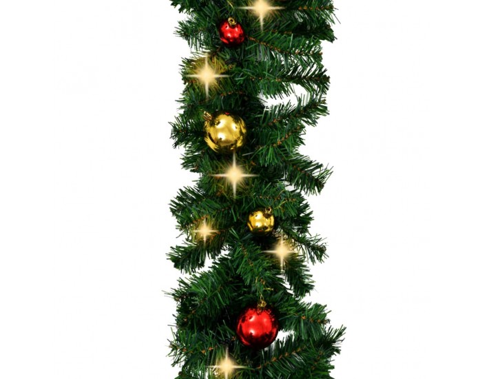 Sonata Коледен гирлянд, декориран с топки и LED лампички, 10 м -