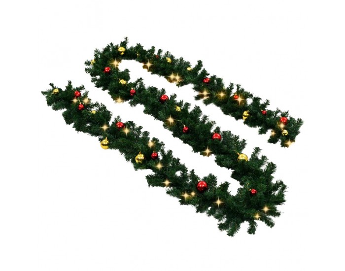 Sonata Коледен гирлянд, декориран с топки и LED лампички, 10 м -