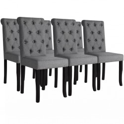 Sonata H Трапезни столове, 6 бр, тъмносиви, текстил - Scaune de dining