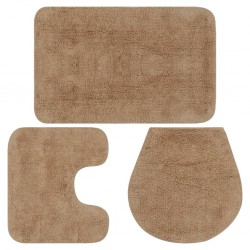Sonata Комплект постелки за баня, 3 бр, текстил, бежови - Produse pentru baie și WC
