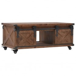 Sonata H Кафе маса, чамова дървесина масив, 91x51x38 cм, кафява - Măsuțe de living