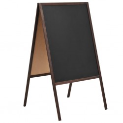 Sonata Двустранна черна дъска, кедрово дърво, свободностояща, 60x80 см - Afaceri și industrie