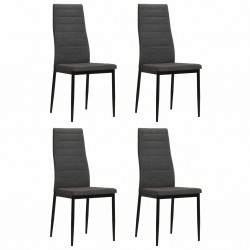 Sonata H Трапезни столове, 4 бр, сиви, масивно дърво каучук и текстил - Scaune de dining