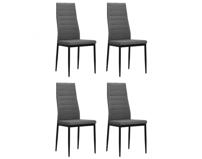 Sonata Scaune de bucătărie pivotante, 4 buc., gri deschis, textil