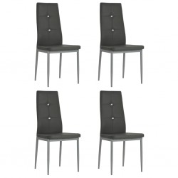 Sonata H Трапезни столове, 4 бр, сиви, изкуствена кожа - Scaune de dining