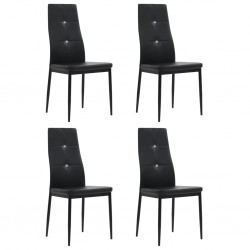 Sonata H Tрапезни столове, 4 бр, черни, изкуствена кожа - Scaune de dining