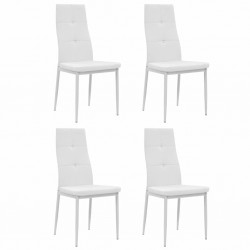 Sonata H Трапезни столове, 4 бр, бели, изкуствена кожа - Scaune de dining