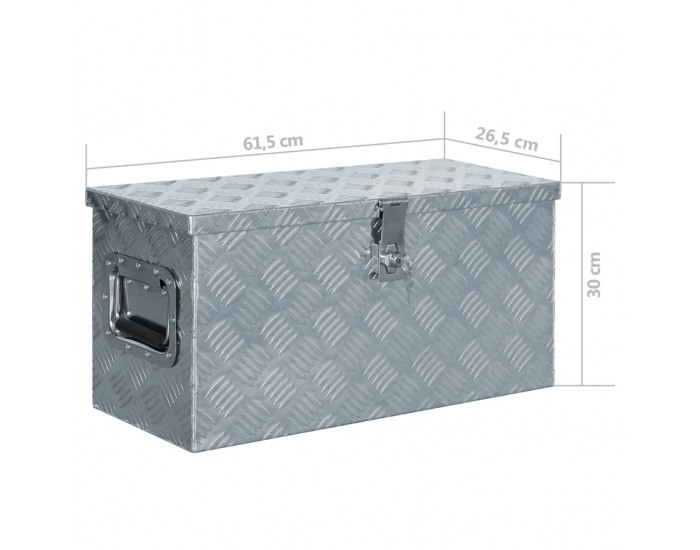 Sonata Алуминиева кутия, 61,5x26,5x30 см, сребриста -