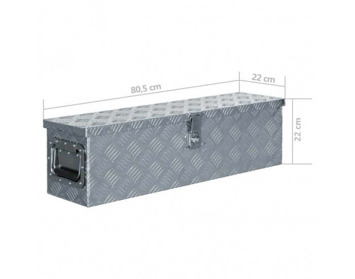 Sonata Алуминиева кутия, 80,5x22x22 см, сребриста -