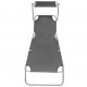 Sonata Сгъваем шезлонг със сенник, сив -