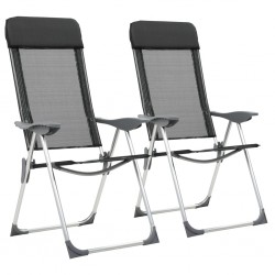 Sonata Сгъваеми къмпинг столове, 2 бр, черни, алуминий - Camping și turism