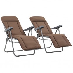 Sonata Сгъваеми градински столове с възглавници, 2 бр, кафяви - Scaune de grădină
