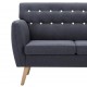 Sonata 3-местен диван, тапицерия от плат, 172x70x82 см, тъмносив -