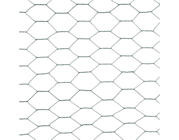 Sonata Хексагонална стоманена мрежа с PVC покритие, 25x1,2 м, зелена -