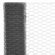Sonata Хексагонална стоманена мрежа с PVC покритие, 25x1,2 м, сива -