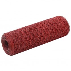 Sonata Хексагонална стоманена мрежа с PVC покритие, 25x0,5 м, червена - Garduri