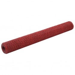 Sonata Хексагонална стоманена мрежа с PVC покритие, 25x1,2 м, червена - Garduri