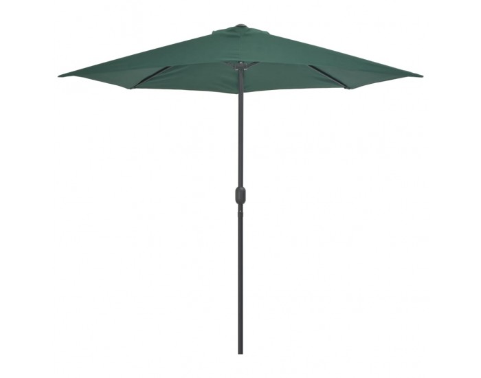 Sonata Балконски чадър с алуминиев прът, зелен, 270x135 см, половин -