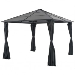 Sonata Шатра с пердета, алуминий, 3x3 м, черна - Construcții de exterior
