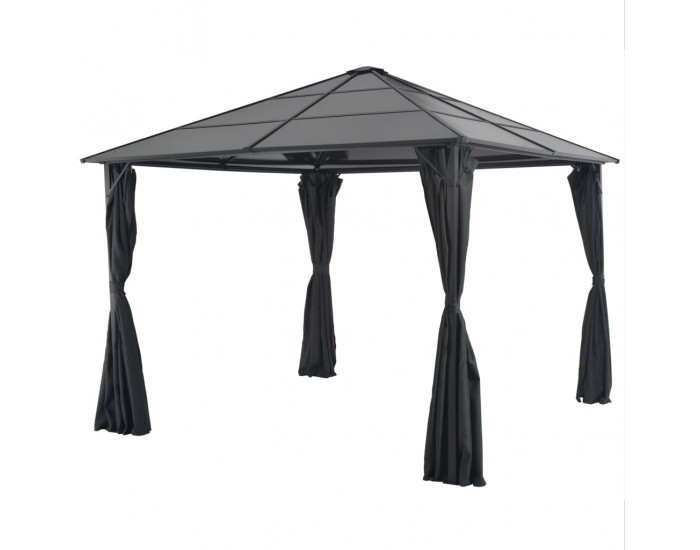 Sonata Шатра с пердета, алуминий, 3x3 м, черна -