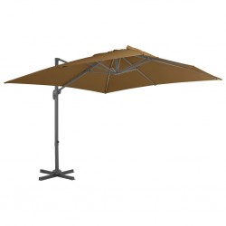 Sonata Градински чадър чупещо рамо с алуминиев прът 300x300 см таупе - Copertine și umbrele