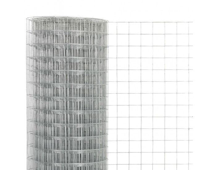 Sonata Мрежа поцинкована стомана квадратни отвори 25x1,5 м сребриста -