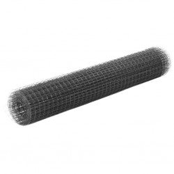Sonata Стоманена мрежа с PVC покритие, квадратни отвори, 25x1 м, сива - Garduri