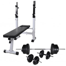 Sonata Комплект лежанка със стойка за лост, щанга и дъмбели, 60,5 кг - Sală de fitness - produse