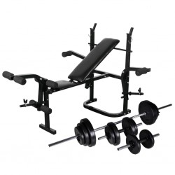 Sonata Комплект лежанка със стойка за лост, щанга и дъмбели, 30,5 кг - Sală de fitness - produse