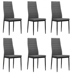 Sonata H Трапезни столове, 6 бр, светлосиви, плат - Scaune de dining