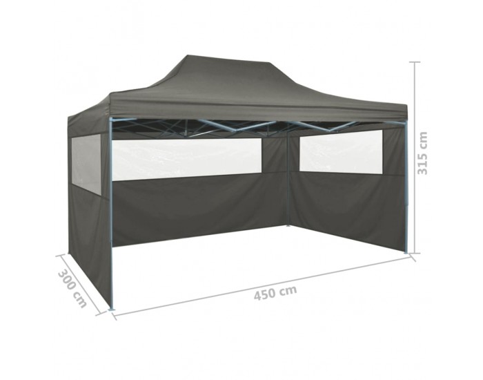 Sonata Сгъваема шатра с 3 стени, 3x4,5 м, антрацит -