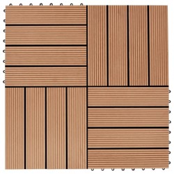 Sonata 11 бр декинг плочки, WPC, 30x30 см, 1 кв.м., цвят тик - Materiale pentru decorațiuni