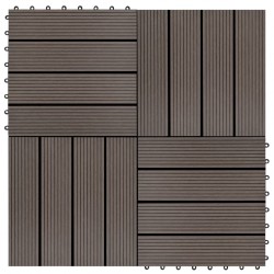 Sonata 11 бр декинг плочки, WPC, 30x30 см, 1 кв.м., тъмнокафяви - Materiale pentru decorațiuni